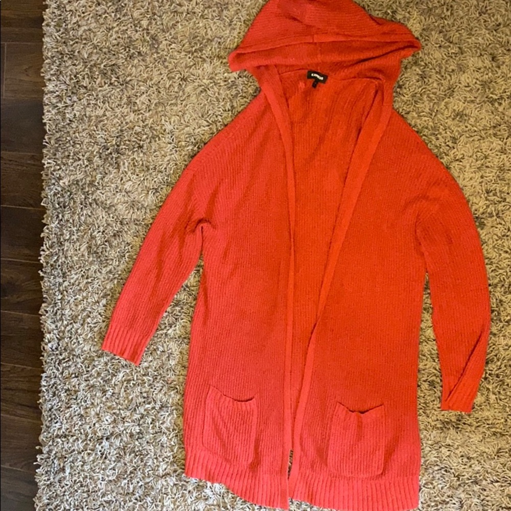 Large Express knitted long cardigan